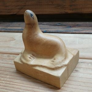 Myrtlewood seal figurine